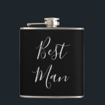 Bäst man för ungkarlparty fickplunta<br><div class="desc">Den perfekta gåvaidén för din bäst man,  denna flaska presenterar en svart bakgrund med "den bäst manen" som är skriftlig i älskvärt ljust - grå text.  Din köp i dag!</div>