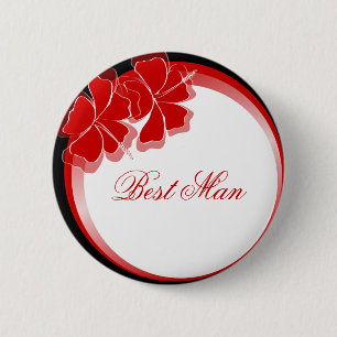 Bäst manemblem för röd hibiskus knapp
