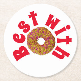 Bäst med donut/munk underlägg papper rund