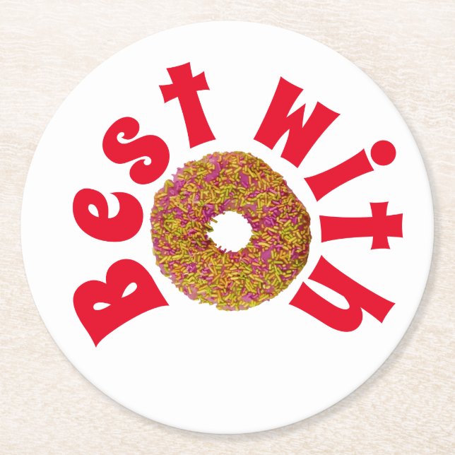 Bäst med donut/munk underlägg papper rund (Framsidan)