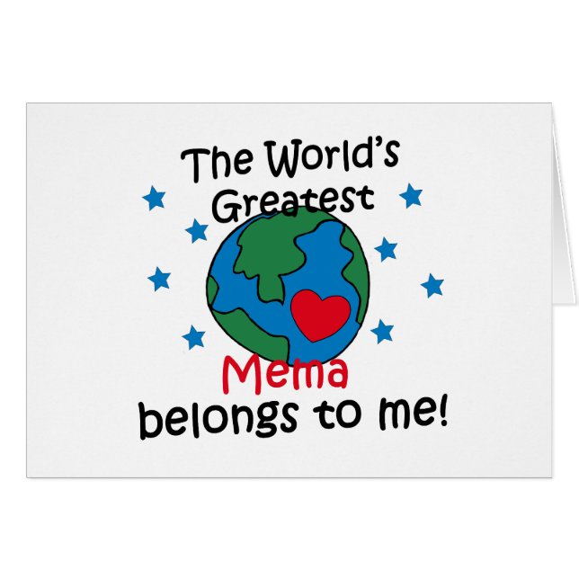 Bäst Mema hör hemma till mig Hälsningskort (Framsidan Horizontal)