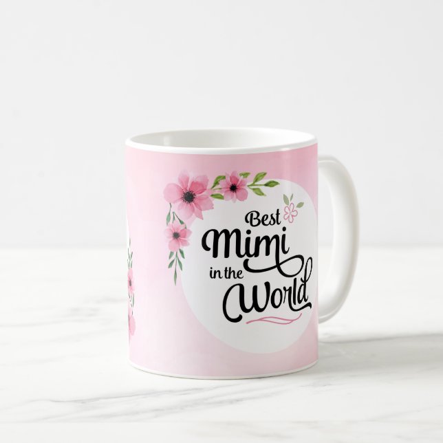 Bäst Mimi i världsblommamuggen Kaffemugg (Framsida höger)