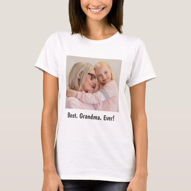 Bäst. Mormor. Aldrig! Family Photo T-Shirt (Framsida)