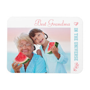 Bäst mormor i universum - korall- & blåttfoto magnet