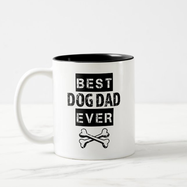 Bäst mugg för kaffe för hundpappa någonsin rolig (Vänster)
