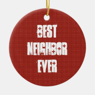 Bäst någonsin rött GRANN och vitgåvaidé Julgransprydnad Keramik