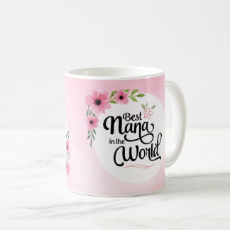 Bäst Nana i världsblommamuggen Kaffemugg