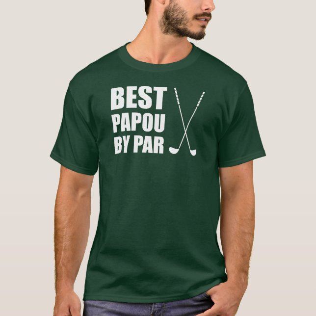 Bäst Papou vid grekisk morfarGolf för Par T Shirt (Framsida)
