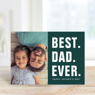 Bäst. Pappa. Aldrig. fars dag-fotokort Kort