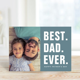 Bäst. Pappa. Aldrig. Fars dag-fotokort Kort