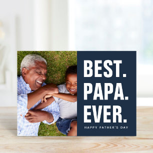Bäst. Pappa. Aldrig. Fars dag-fotokort Kort