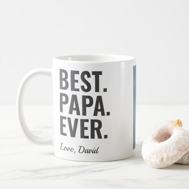Bäst. Pappa. Aldrig. Fars dag Photo  Kaffemugg (Med munk)