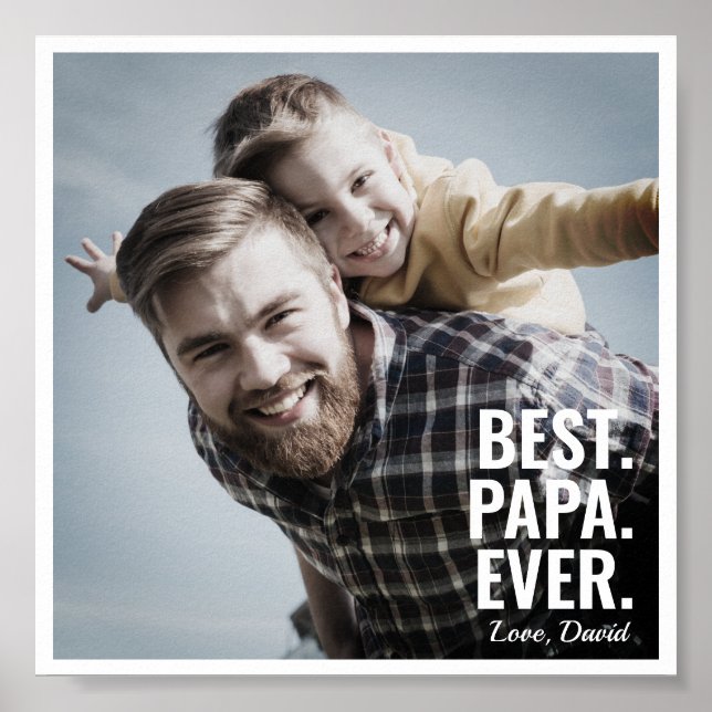 Bäst. Pappa. Aldrig. Fars dag Photo Poster (Framsidan)