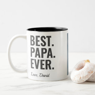 Bäst. Pappa. Aldrig. Fars dag Photo Två-Tonad Mugg