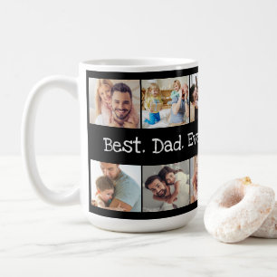 Bäst.Pappa. Aldrig. Fotokollage i svartvitt Kaffemugg