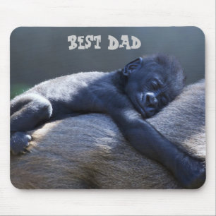 Bäst pappa, bebisapa som kramar pappaapan musmatta
