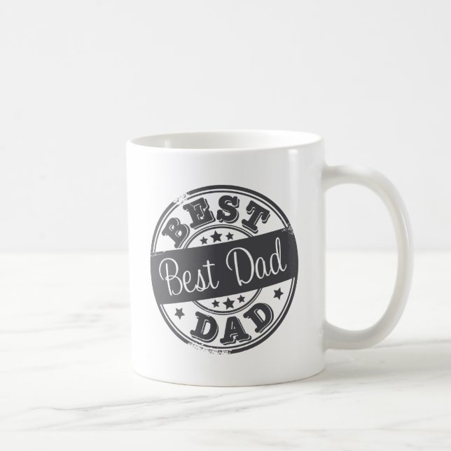 Bäst pappa - det rubber frimärket verkställa - kaffemugg (Höger)