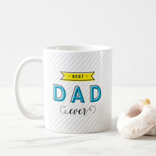 Bäst pappa för modern rolig färgrik blåttgult kaffemugg (Med munk)
