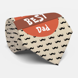 Bäst pappaTie för världar med mustaschmönster Slips