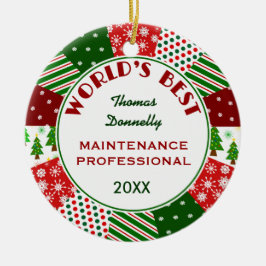 BÄST PRO eller någon ockupationjulgåva Julgransprydnad Keramik