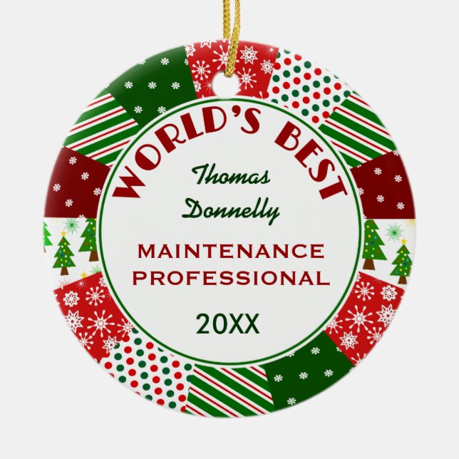 BÄST PRO eller någon ockupationjulgåva Julgransprydnad Keramik (Framsidan)