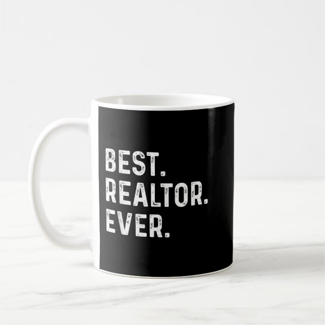 Bäst. Realtor. Aldrig. Kaffemugg (Vänster)