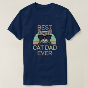 Bäst Retro roliga manar för kattpappa någonsin T Shirt