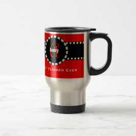 Bäst RÖDA LÄRAREMonogram och anpassningsbar känd Resemugg