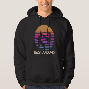 Bäst Runt Karate Ansikts Spark 80-Talets Solnedgån Hoodie