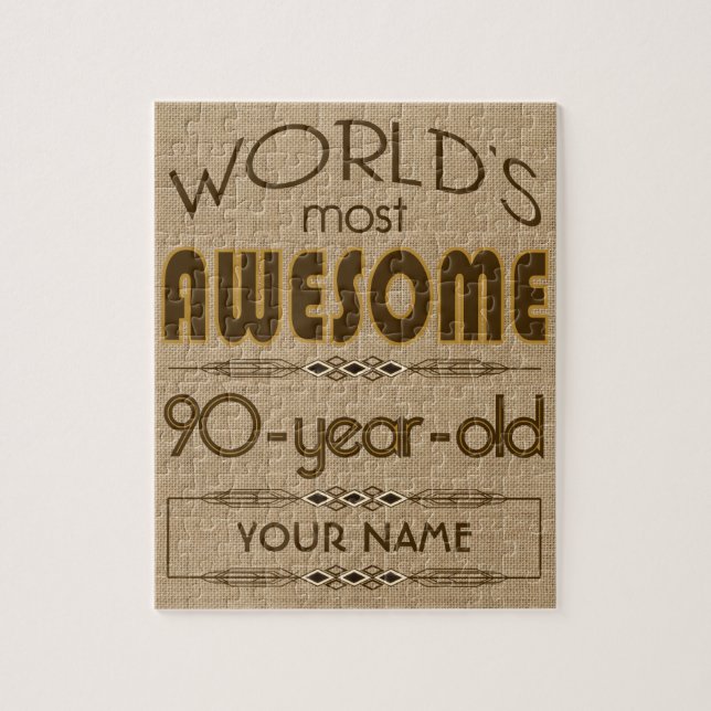 bäst sagolikt för 90:e födelsedagfirandevärld pussel (Vertikal)