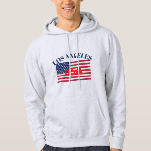 Bäst säljande Los Angeles USA flagga Helgdagar Hoodie