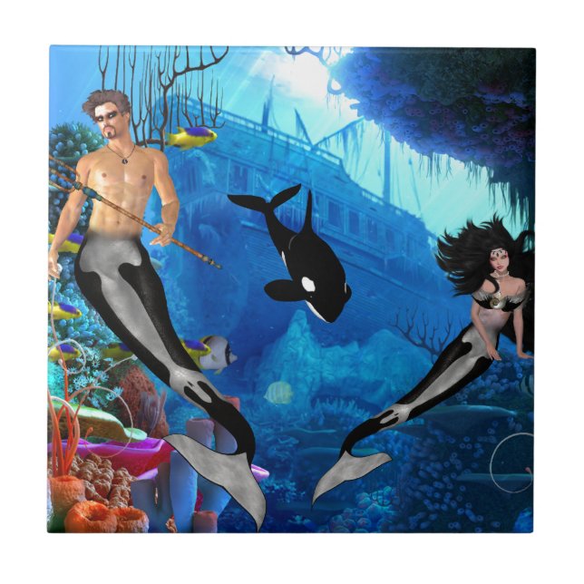 bäst säljande Merrow Sjöjungfru Kakelplatta (Framsidan)