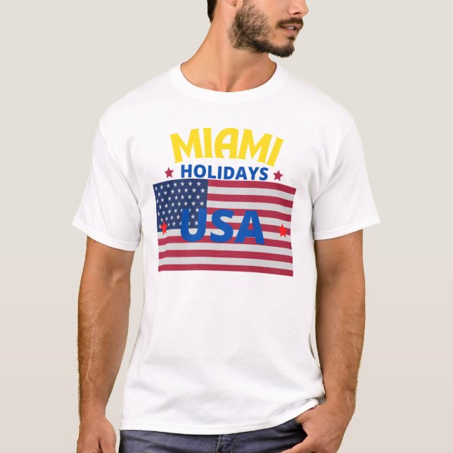 Bäst säljande Original Miami Helgdagars USA True C T Shirt (Framsida)