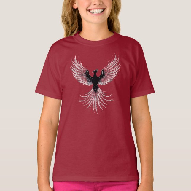 Bäst säljande siluett Phoenix stiger T Shirt (Framsida)