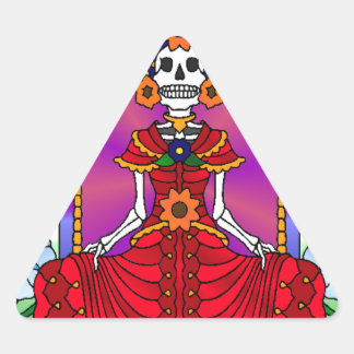 Bäst säljande Sugar Skull Triangelformat Klistermärke