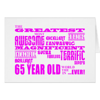 Bäst sextio femåringflickor: Rosa största 65 Hälsningskort