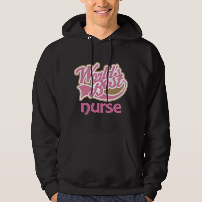 Bäst sjuksköterska för gulliga rosa världar hoodie (Framsida)