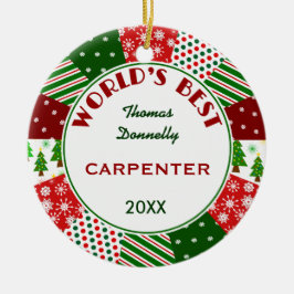 BÄST SNICKARE eller någon ockupation Julgransprydnad Keramik