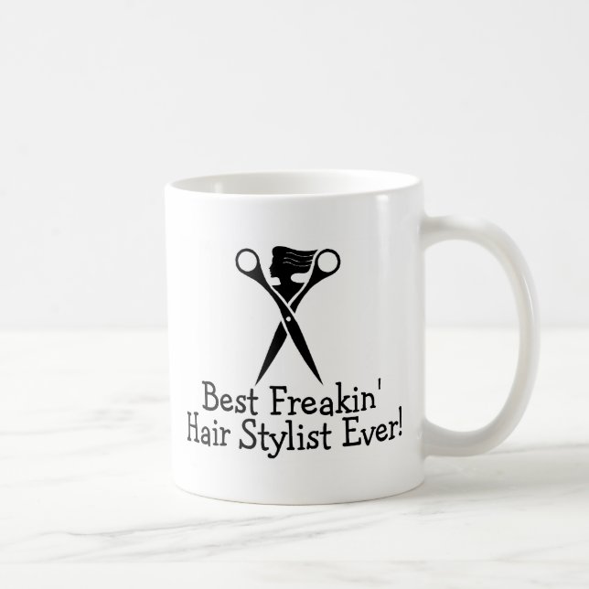 Bäst svart för Freakin hårstylist någonsin Kaffemugg (Höger)