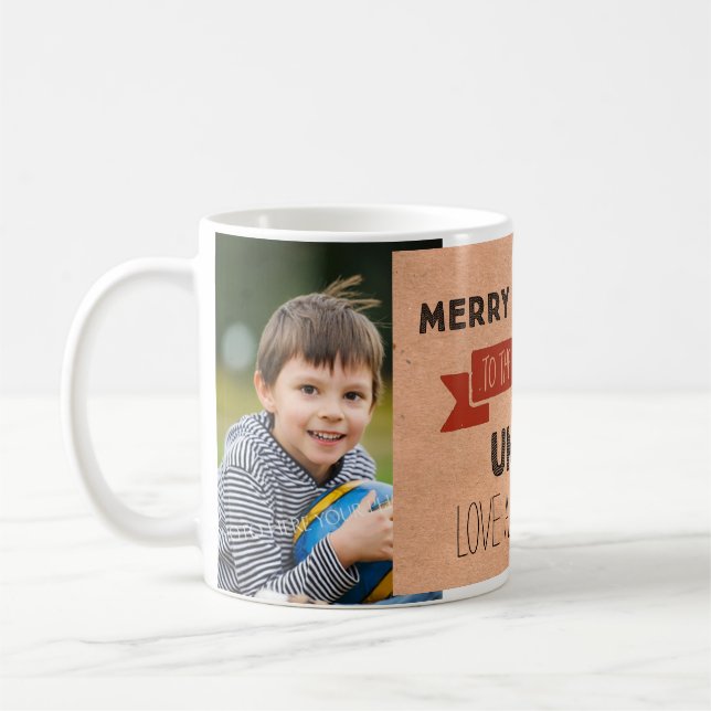 Bäst Uncle Jul Råna Kraft för pappert foto Kaffemugg (Vänster)