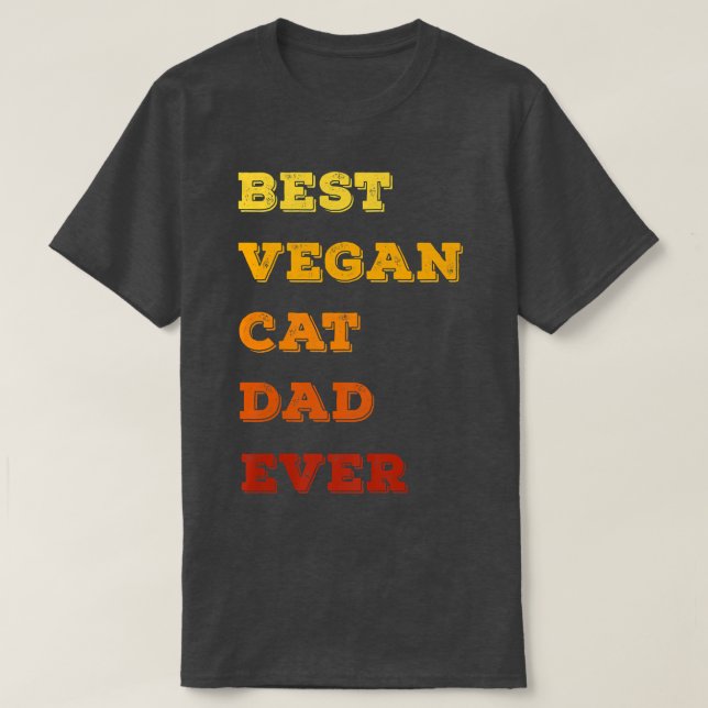 bäst vegan cat pappa någonsin rolig pappa cat far  t shirt (Design framsida)