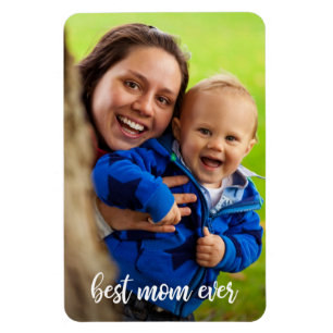 Bäst vit för mamman skrivar någonsin fotomallen magnet