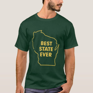 Bäst Wisconsin "påstår någonsin" grönt och guld Tee Shirt