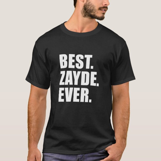 Bäst Zayde någonsin judisk farfar (PÅ MÖRK) T Shirt (Framsida)