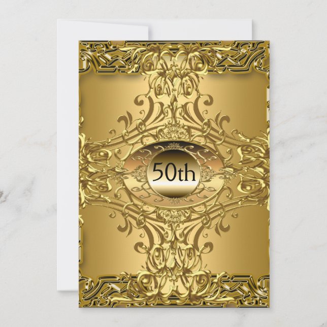 Bästa 50-års guld födelsedagsfest inbjudningar (Framsida)