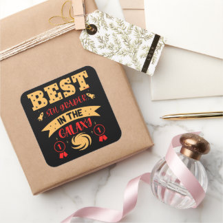 BÄSTA 5:E GRADERN I GALAXY Lustigt söt Fyrkantigt Klistermärke