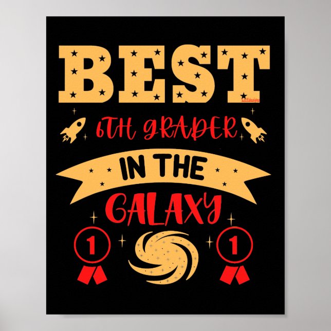 BÄSTA 6E GRADER I GALAXY Lustigt sött Poster (Framsidan)