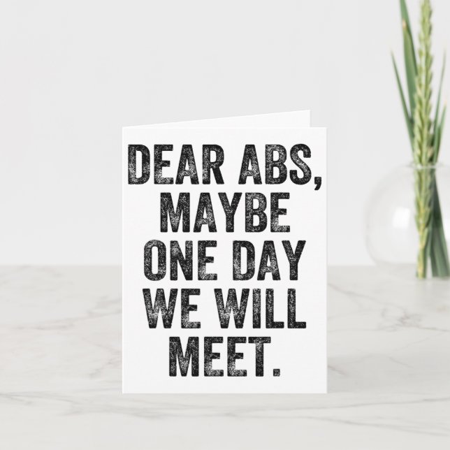 Bästa Abs kanske en dag Gym Weightlifter Bodybuild Kort (Framsida)