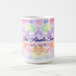 Bästa Abuela Mors Dag Vattenfärg Blommor Kaffemugg