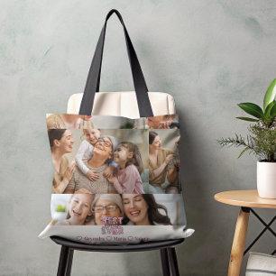 Bästa Abuela någonsin Blommigt 5-fotokollage Tygkasse